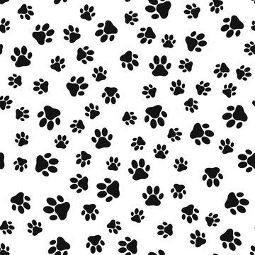 Dog paw print seamless