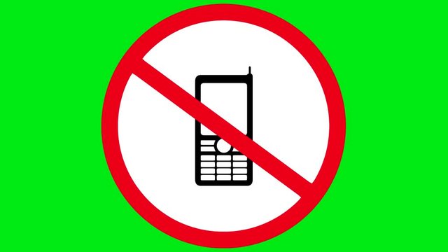 sign warning to turn off your phone,remove earphones.animated video