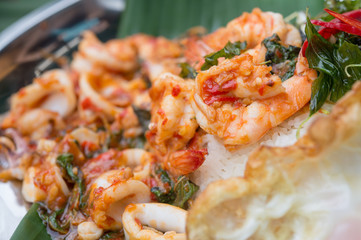 fried rice with basil and shrimp