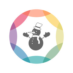 farbiges Icon - Schneemann