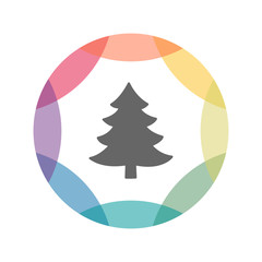farbiges Icon - Weihnachtsbaum