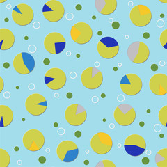bright  seamless pattern with circles with multi-colored sections