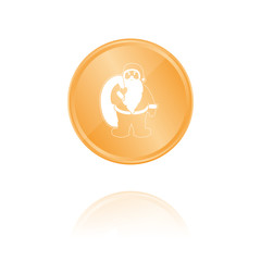 Santa Claus - Bronze Münze mit Reflektion