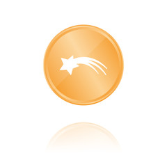 Weihnachtsstern - Bronze Münze mit Reflektion