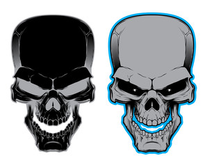 Vector illustration of skull. poison symbol.