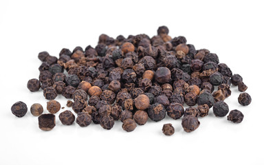 Black pepper isolated on white background