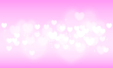 abstract heart shape pink bokeh background 