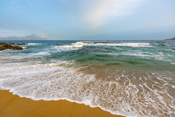 Azure sea in the evening 