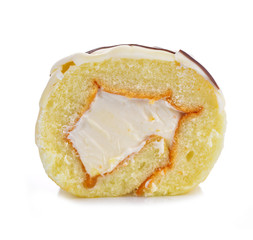 Jam roll isolated white background