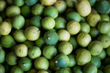 The sale of fresh limes in the Indian market in Mauritius