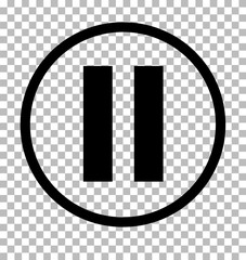 Pause sign. Dark gray icon on transparent background. Pause icon.