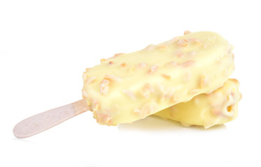 Ice cream white almond isolated on white background