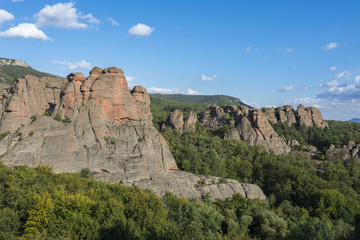 Fototapeta na wymiar Beautiful landscape of western Balkan Mountains. Belogradchick rocks. Amazing bulgarian nature.