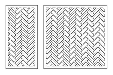 Set geometric ornament template. card for laser cutting. decorative design element. circular pattern. Vector illustration. - obrazy, fototapety, plakaty