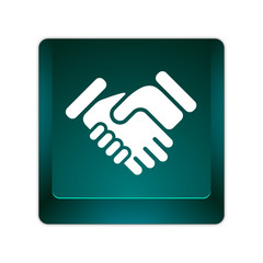 grüne 3D Taste - Handschlag