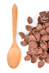 Chocolate cereal isolated on a white background
