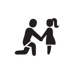 Fototapeta na wymiar marriage proposal icon illustration