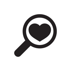 heart search icon illustration