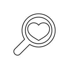 heart search icon illustration