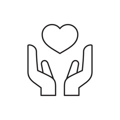 Obraz premium hand with heart icon illustration