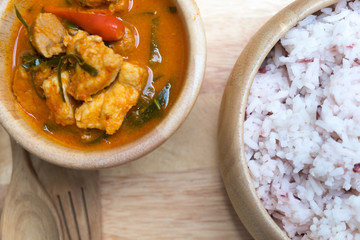 Panaeng curry with pork or red curry with pork