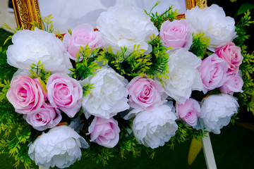 Wedding flowers bridal bouquet closeup