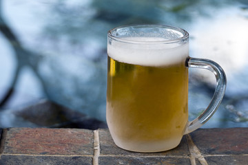Cold beer by the pool