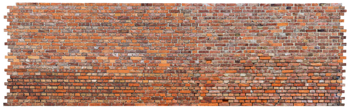Strukturierte Backsteinmauer -  Wei&szlig;er Hintergrund