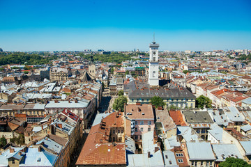 Fototapeta na wymiar Lviv city panorama view 