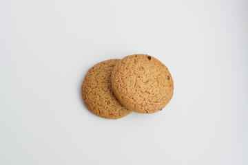 Oatmeal cookies on a white background