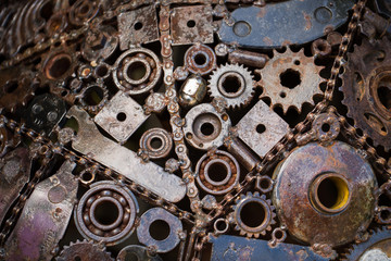 metal cog wheels bonding togrther