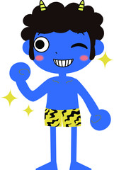Blue demon proud