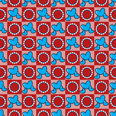 Seamless vector illustration of Valentine's Day. Pattern of geometric shapes, decorative heart