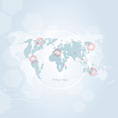 Global network connection. World map technology composition concept of global business. Vector Illustrationю