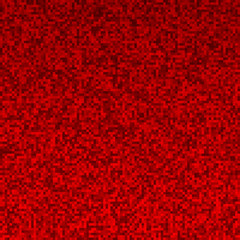 Red bright pixel abstract mosaic.  Virtual concept. Technology background. Vector illustration.