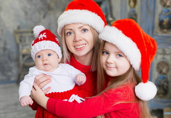  Face, Christmas hat, red suit, happy