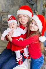  Face, Christmas hat, red suit, happy