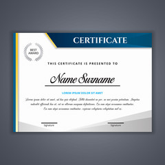 Certificate template in vector for achievement