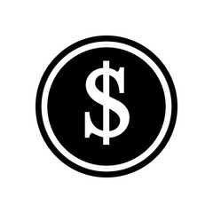 dollar coin icon vector