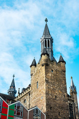 Fototapeta premium Beautiful street view of Traditional old buildings in Aachen, Germany, Europe