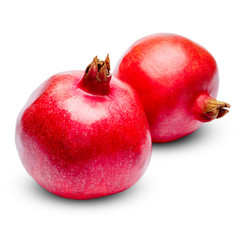 Pomegranates isolated on white. clipping path