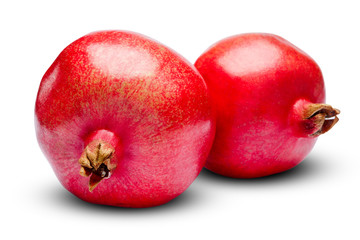 Pomegranates isolated on white. clipping path