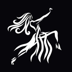 Creative image of a woman dancing emotional dance