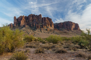 Sunset approaches the Arizona landscape