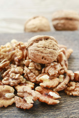 Walnuts on table