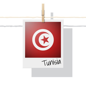 African country flag collection with photo of Tunisia flag , vector , illustration