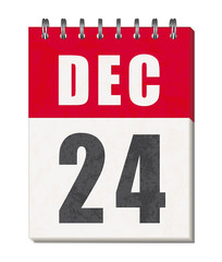 24 Décembre. Christmas eve. Page of calendar.
