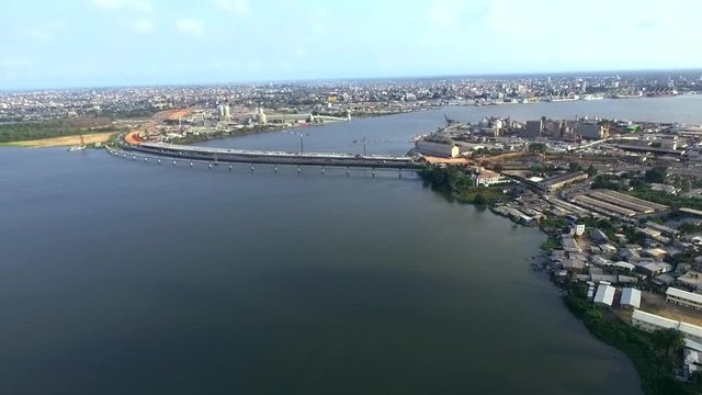 Aerial, Bessengue Bridge in Africa