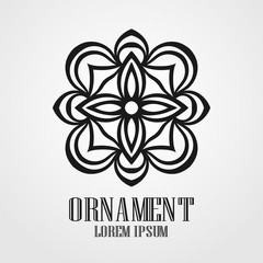 Geometric ornamental symbol for design and decoration. Vector illustration