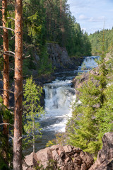 Kivach waterfall in natural reserve,  Karelia, Russia